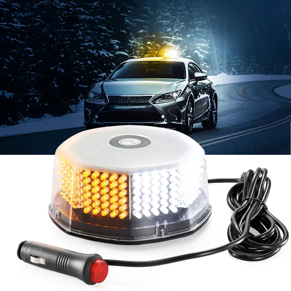 Auxbeam 240 LED Emergency Warning Rotating Strobe Beacon Light With Magnetic Base For 12V Vehicle Cars Truck Snow Plow
