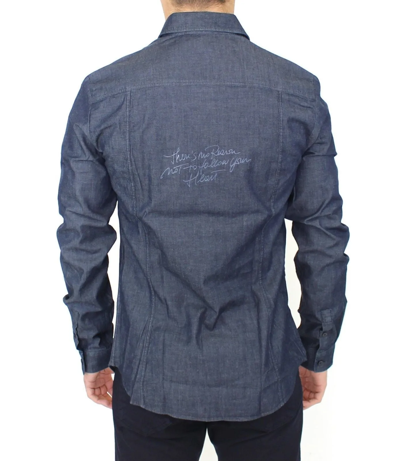 Blue Stretch Denim Jeans Cotton Casual Shirt