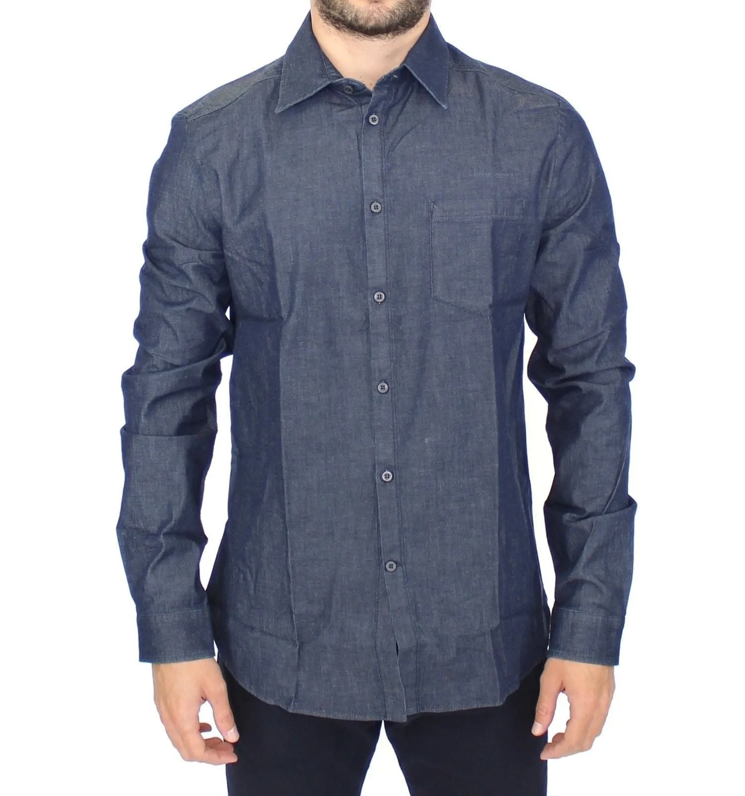 Blue Stretch Denim Jeans Cotton Casual Shirt