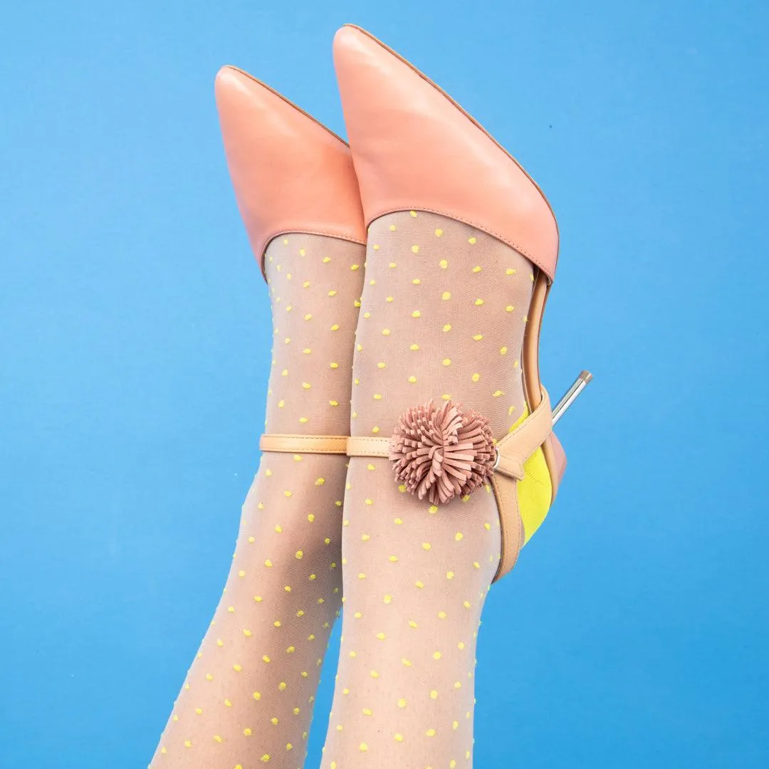 Blush Suede Pom Pom