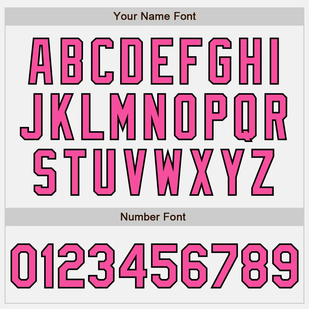 Custom White Pink-Black Authentic Baseball Jersey