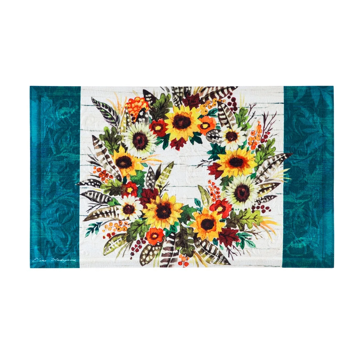 Give Thanks Wreath Embossed Floor Mat,41em2500