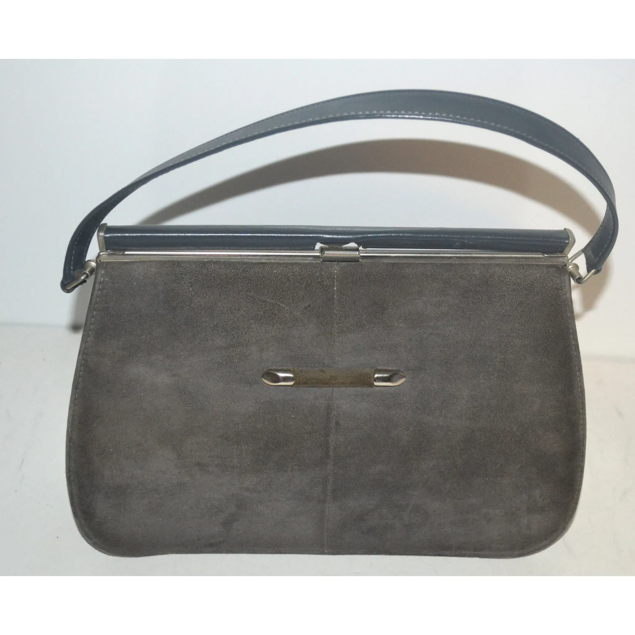 Grey Suede Handbag By Naturalizer