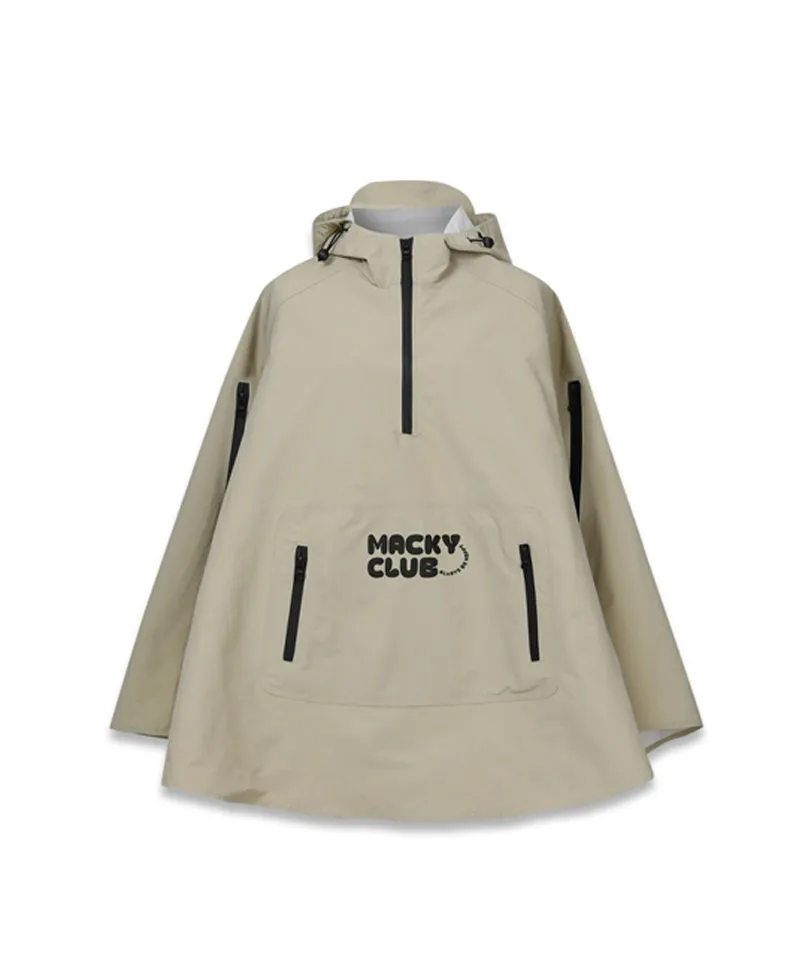 MACKY Golf: Fluffy Pancho Raincoat - Beige