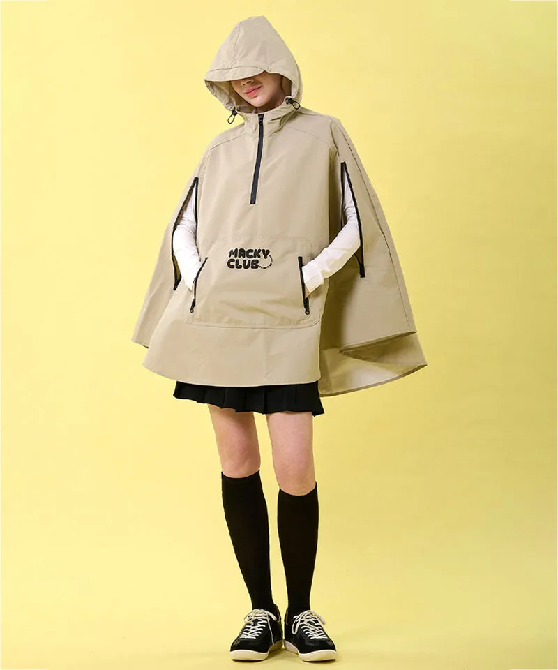 MACKY Golf: Fluffy Pancho Raincoat - Beige