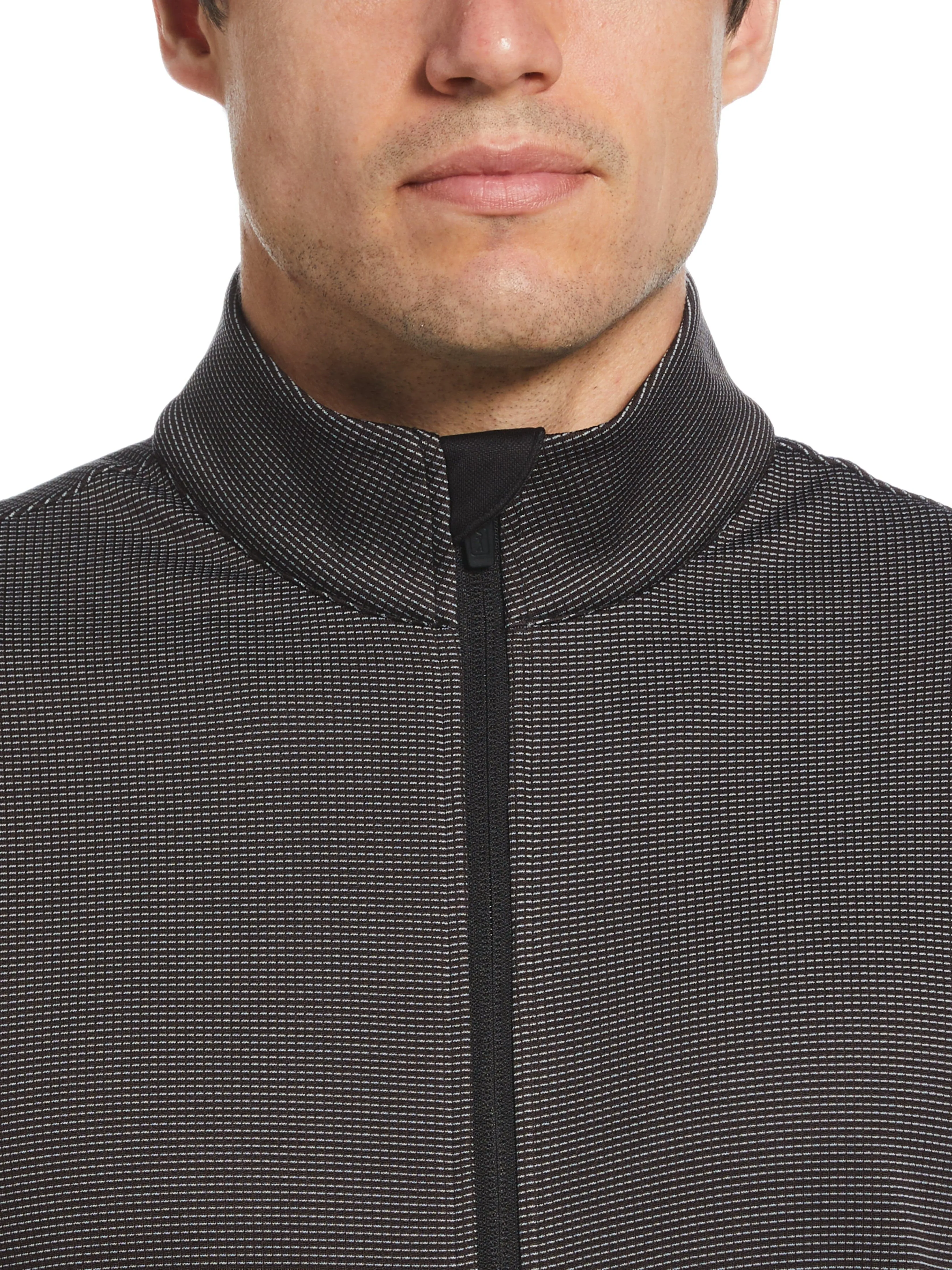 Men's Micro Jacquard Full Zip Golf Vest