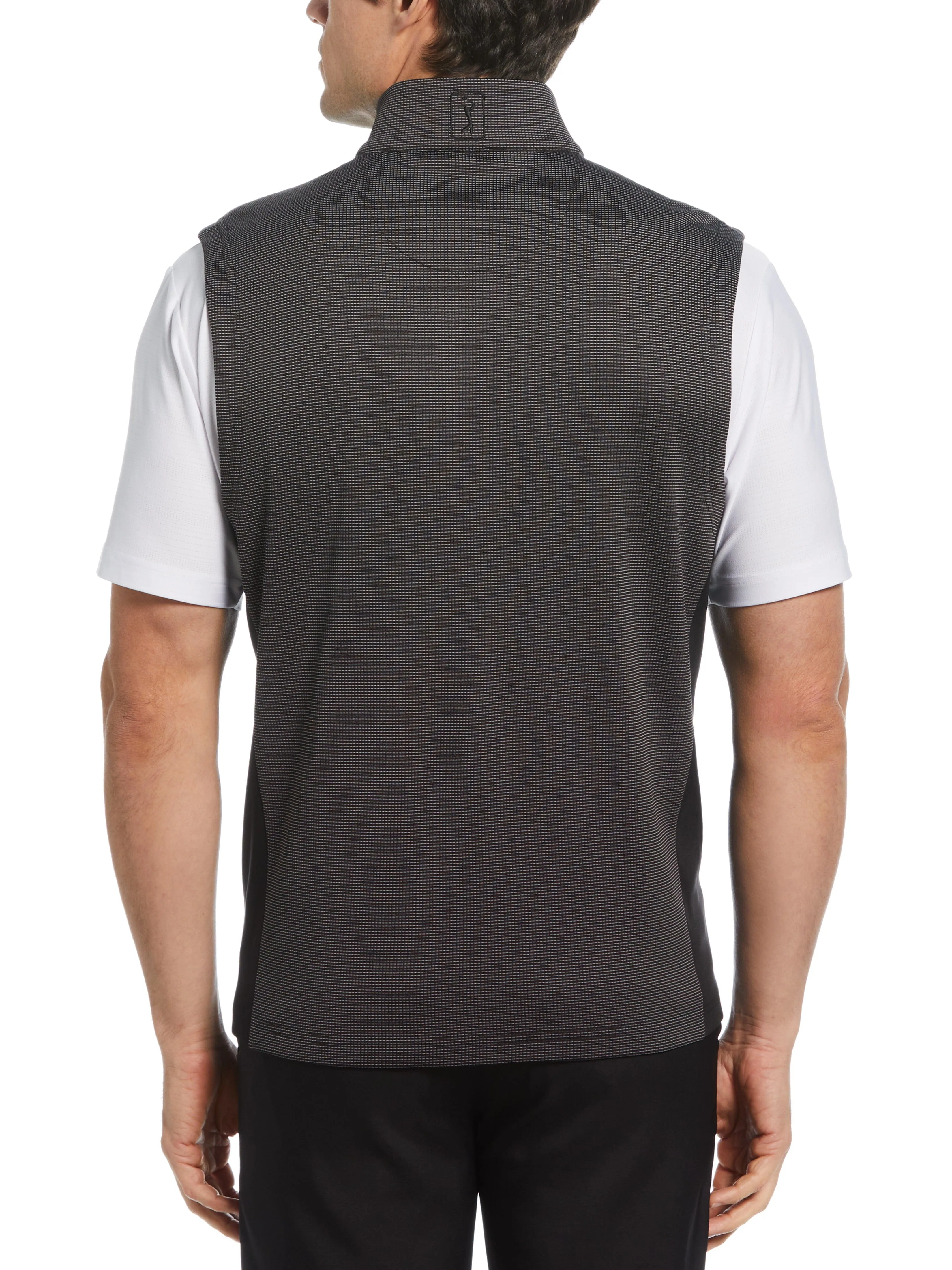 Men's Micro Jacquard Full Zip Golf Vest