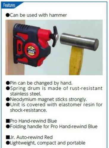 NEW!! Auto-Rewind Plumb Holder w/400g Plumb Bob (Shinwa)
