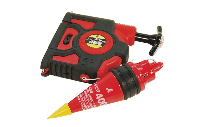 NEW!! Auto-Rewind Plumb Holder w/400g Plumb Bob (Shinwa)