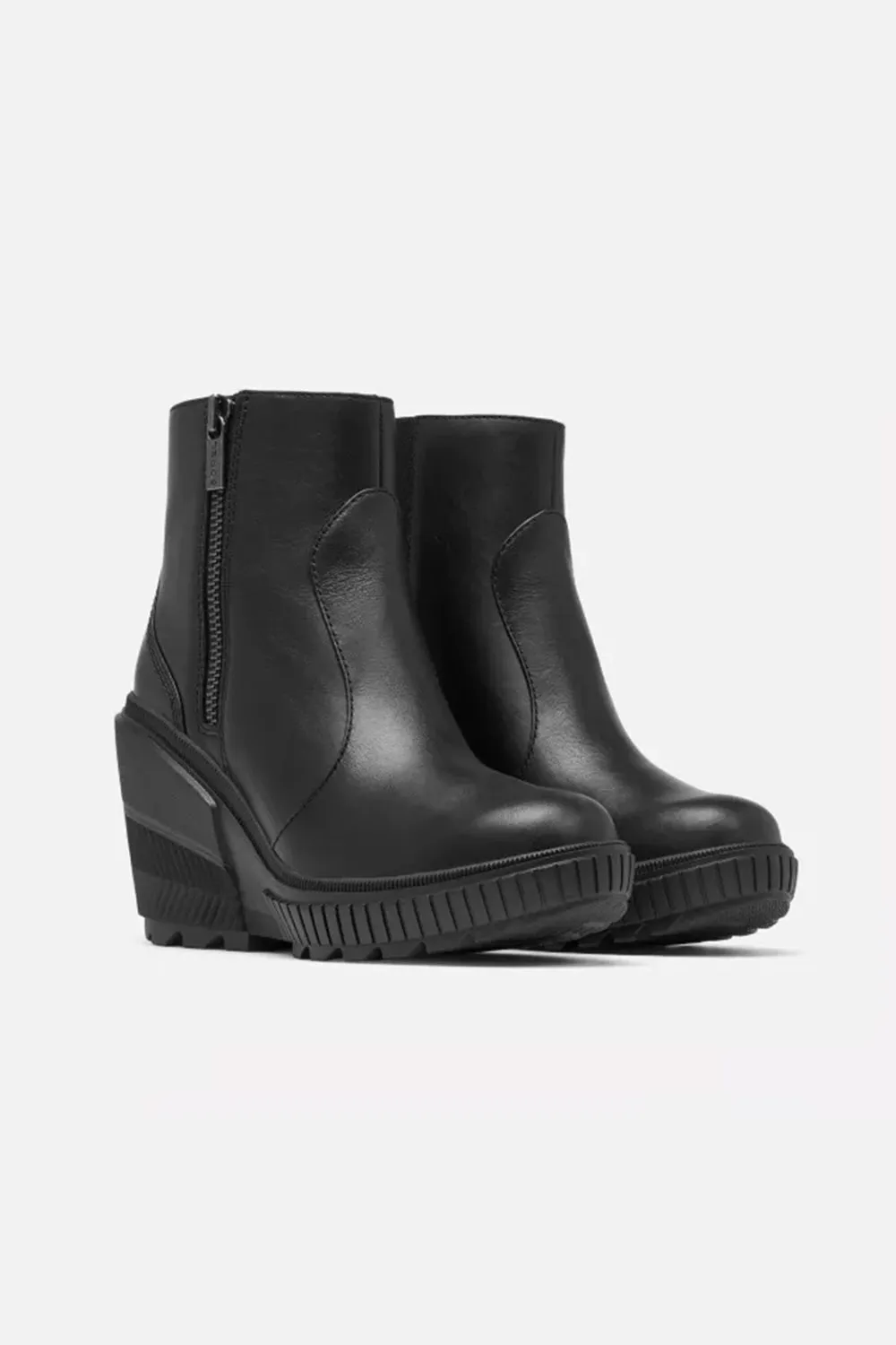 Sorel ONA Ave Zip Wedge Booties for Women in Black | 2103611-010
