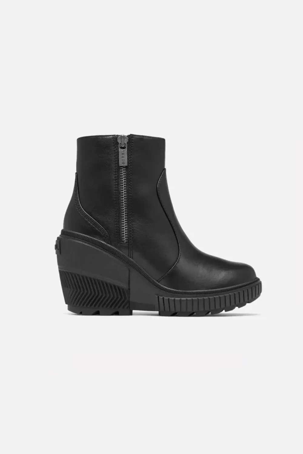 Sorel ONA Ave Zip Wedge Booties for Women in Black | 2103611-010