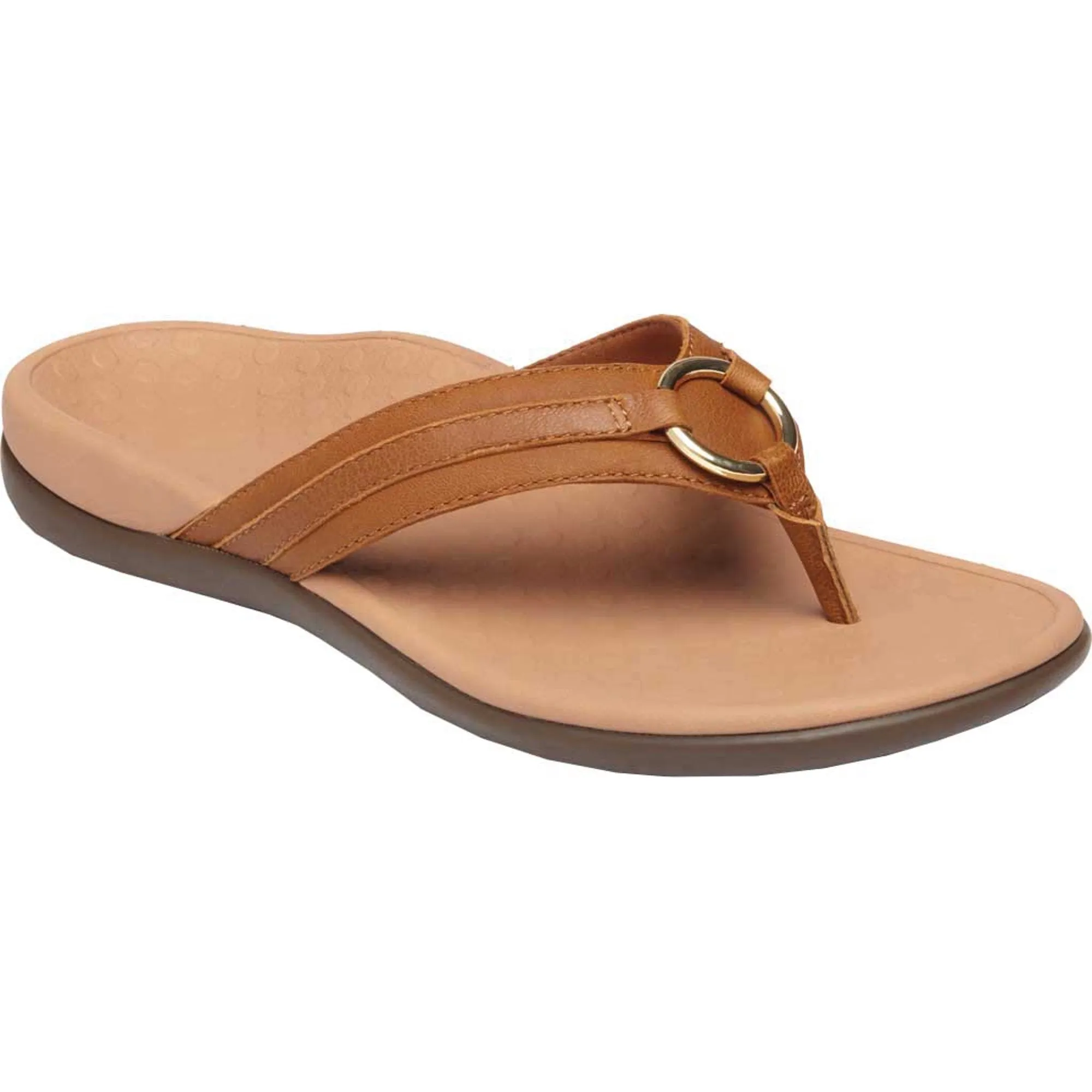 Vionic Womens Vionic Tide Aloe Thong Sandal Mocha Leather