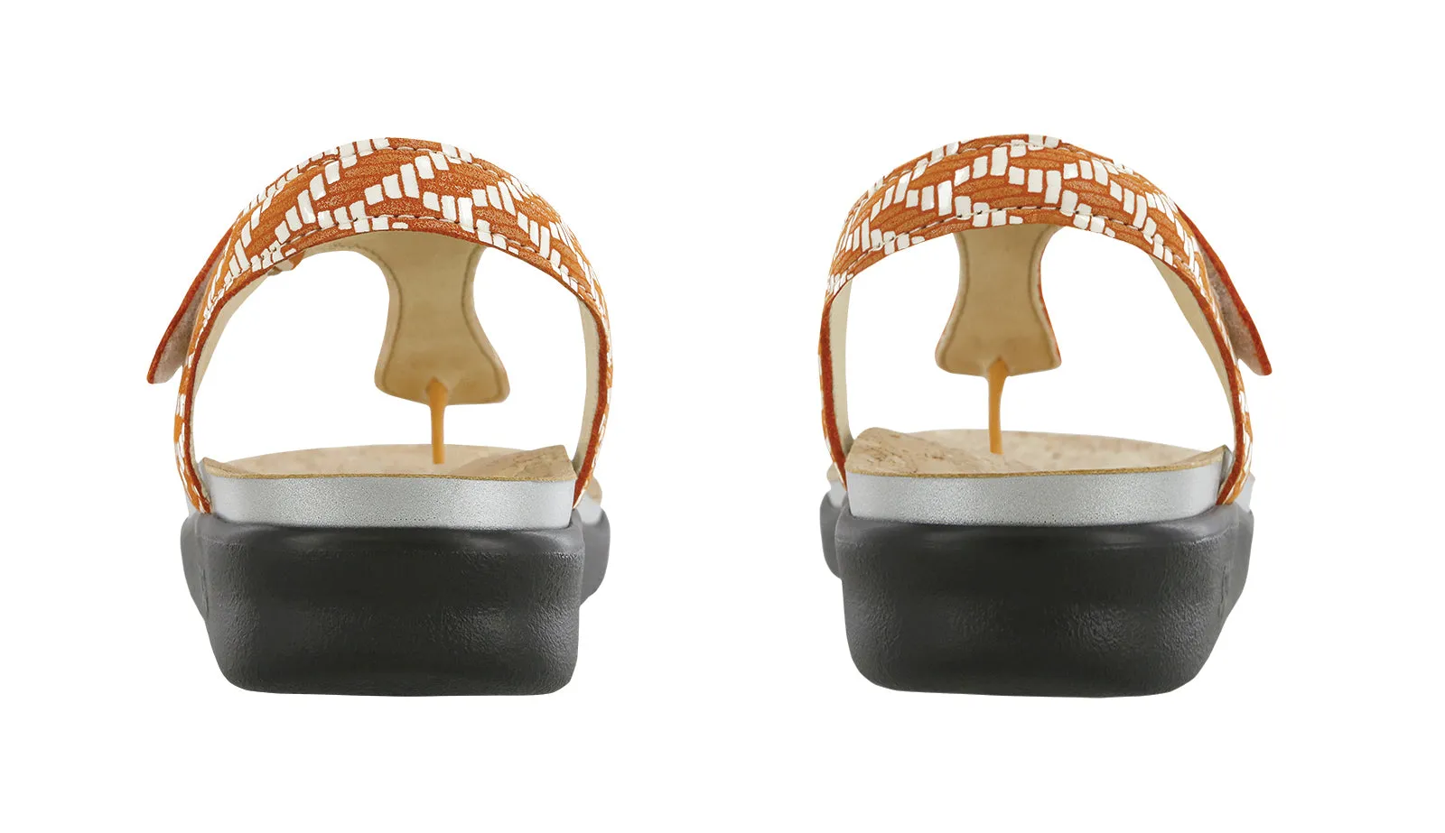 Women's Marina T-Strap Sandal in Chevron / Orange