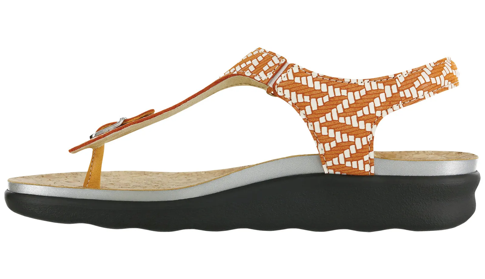 Women's Marina T-Strap Sandal in Chevron / Orange