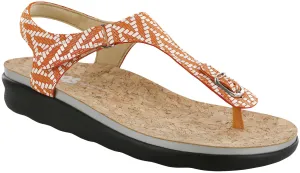 Women's Marina T-Strap Sandal in Chevron / Orange