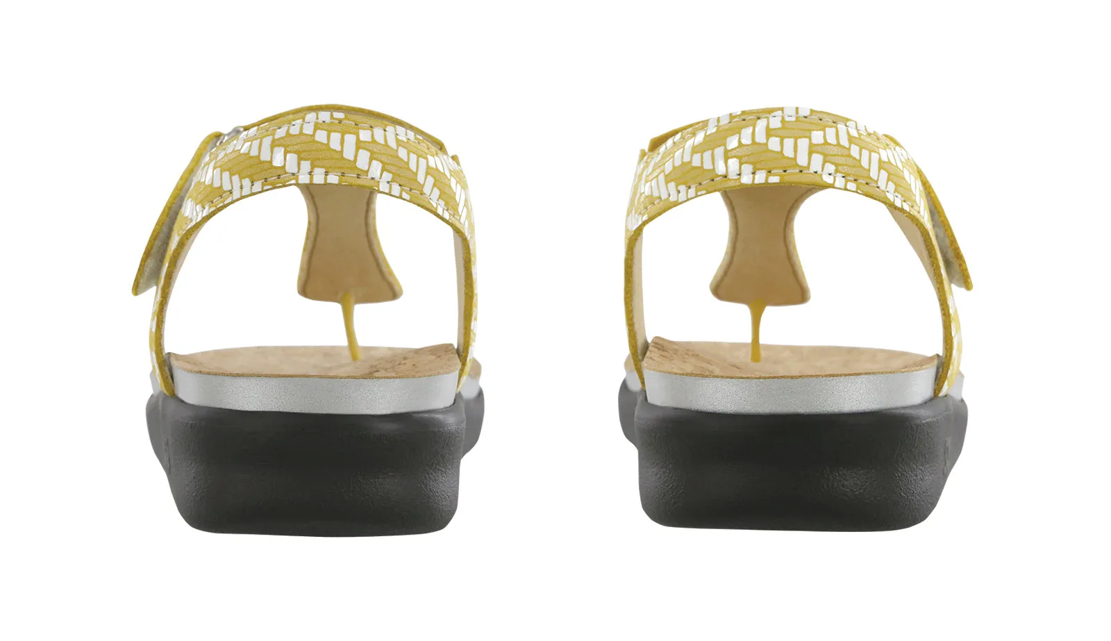 Women's Marina T-Strap Sandal in Chevron / Yellow