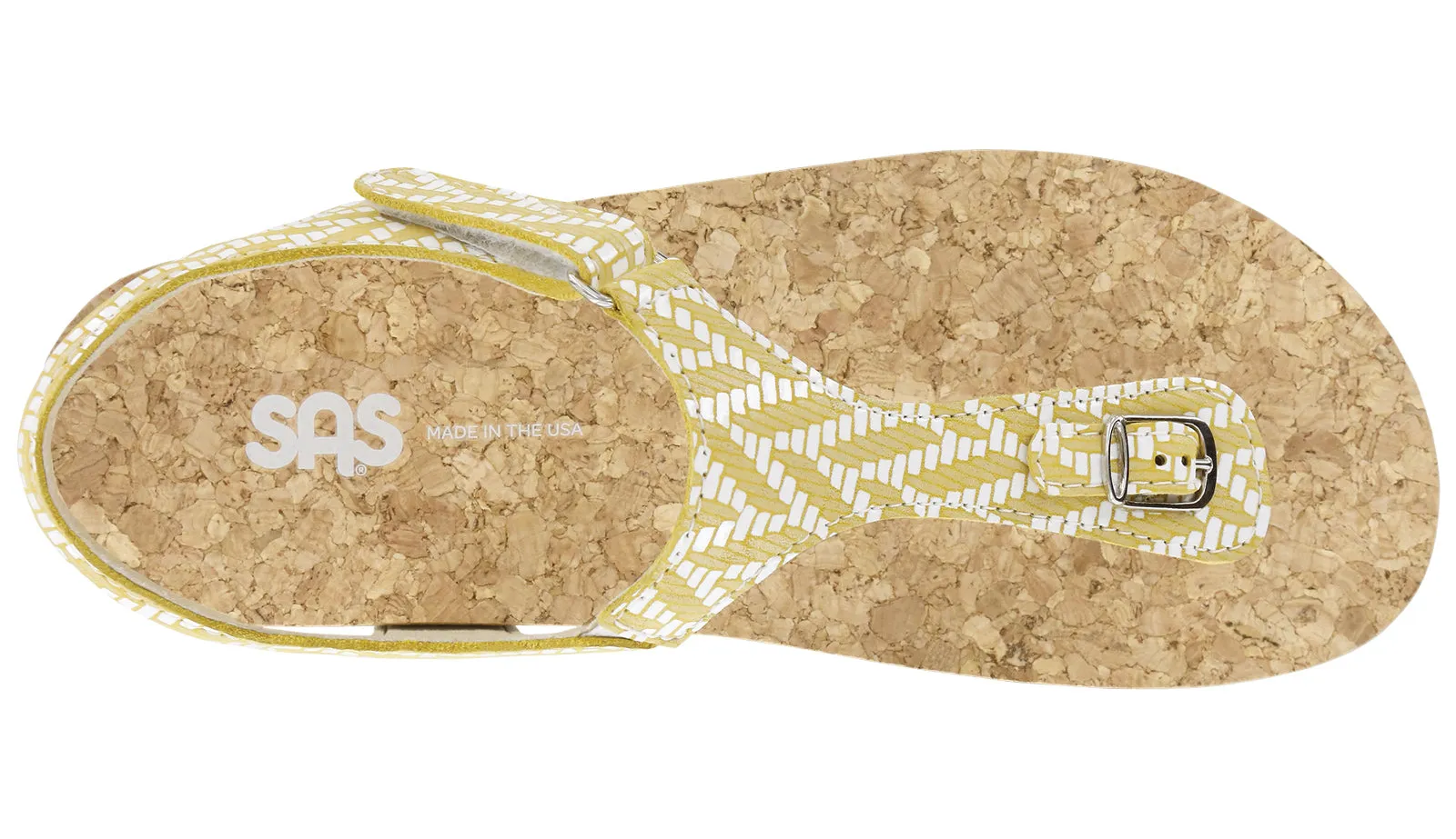 Women's Marina T-Strap Sandal in Chevron / Yellow