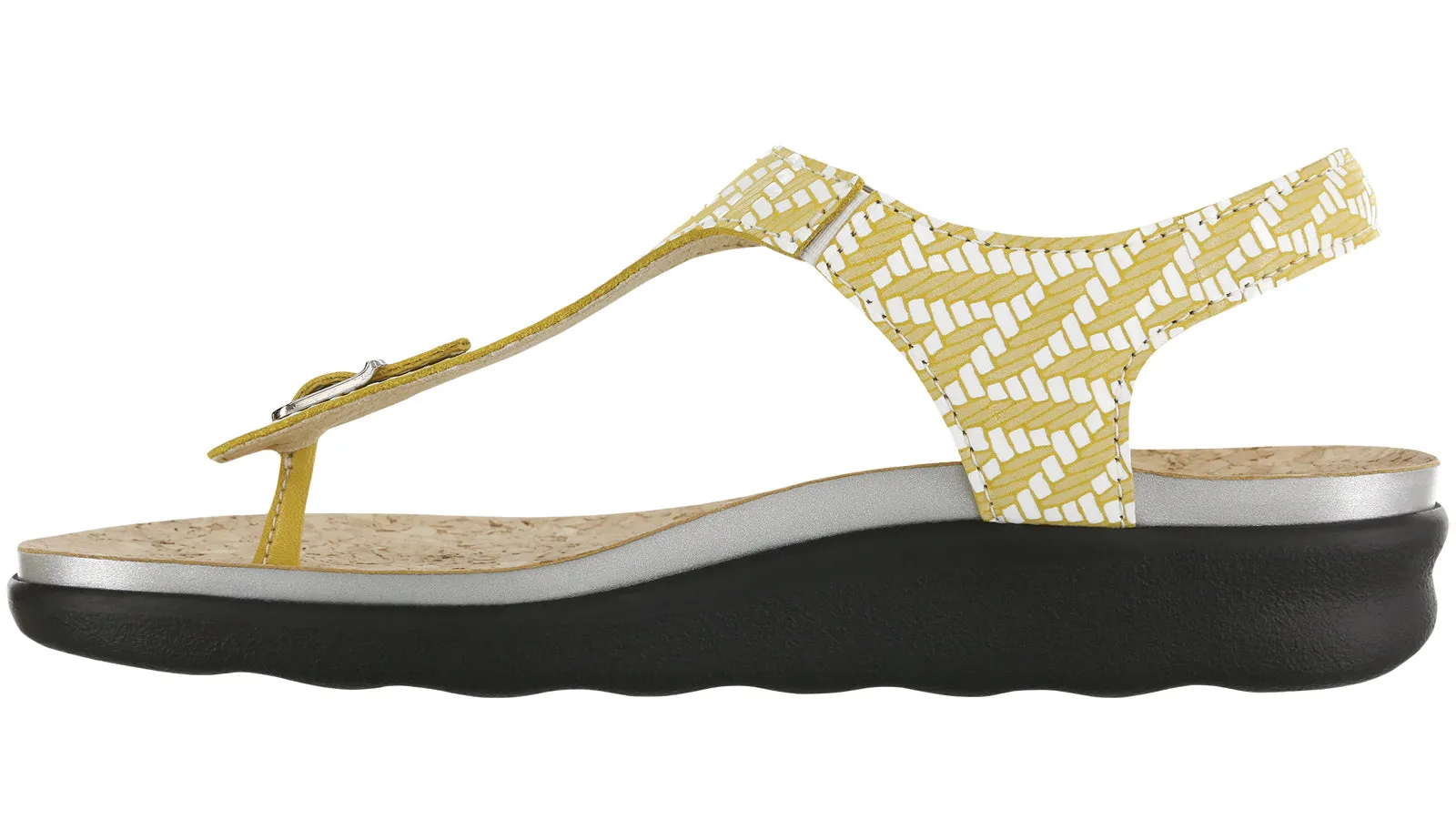 Women's Marina T-Strap Sandal in Chevron / Yellow