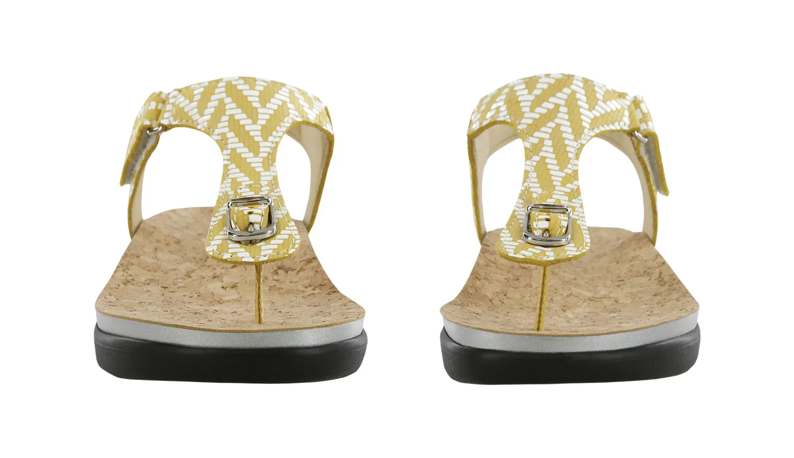 Women's Marina T-Strap Sandal in Chevron / Yellow