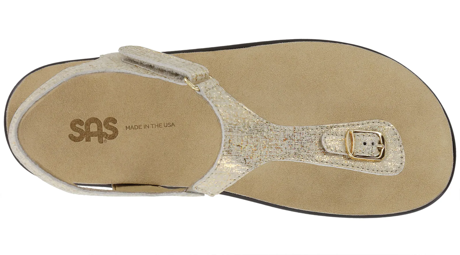 Women's Marina T-Strap Sandal in Shiny Gold