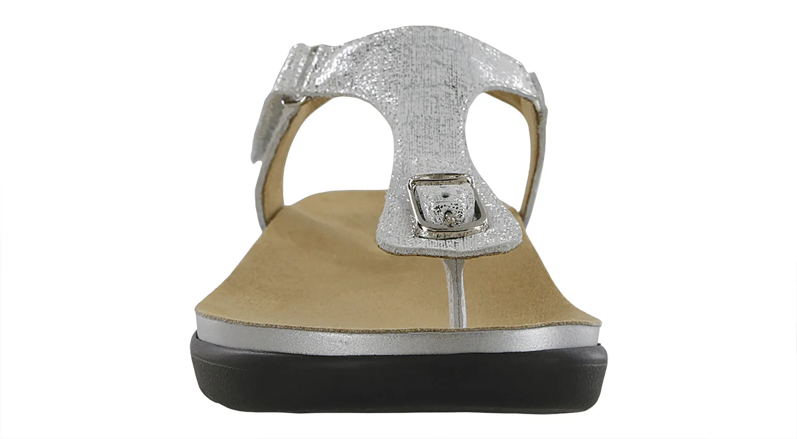 Women's Marina T-Strap Sandal in Shiny Silver