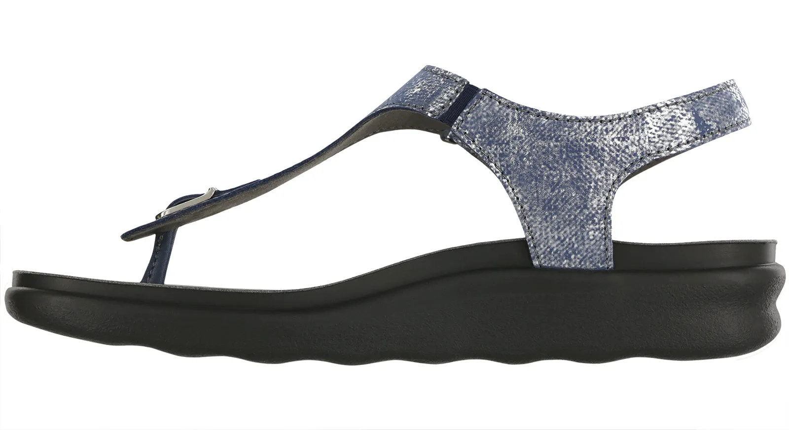 Women's Marina T-Strap Sandal in Silver Blue