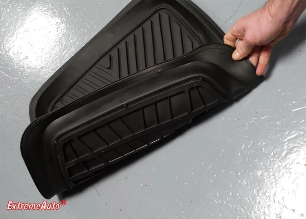 XtremeAuto® Universal Fit Full Set of Front & Rear Deep Tray Rubber Car MATS Black