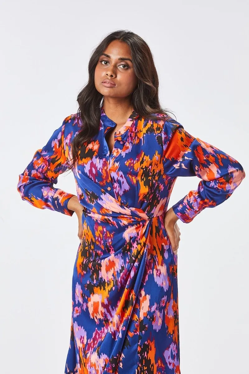 Zibi London Lisa Blue Satin Dress