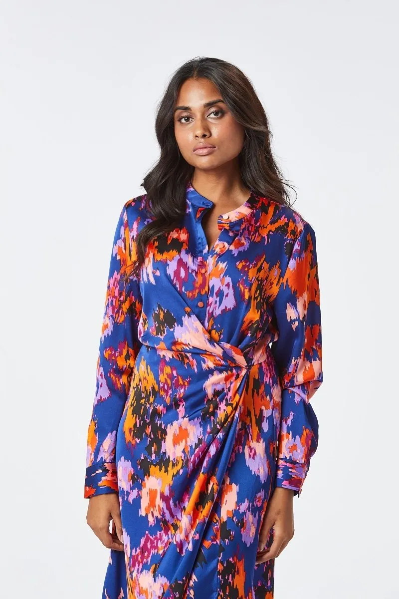 Zibi London Lisa Blue Satin Dress