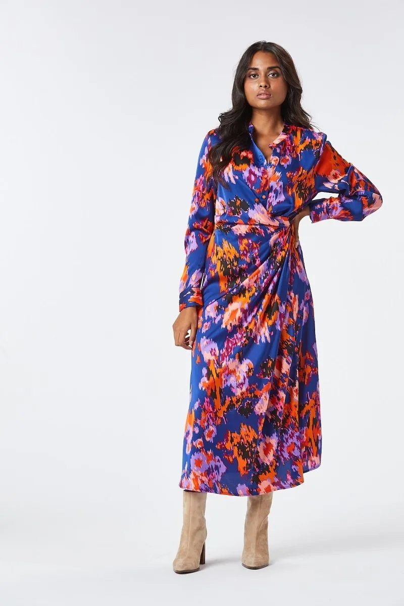 Zibi London Lisa Blue Satin Dress