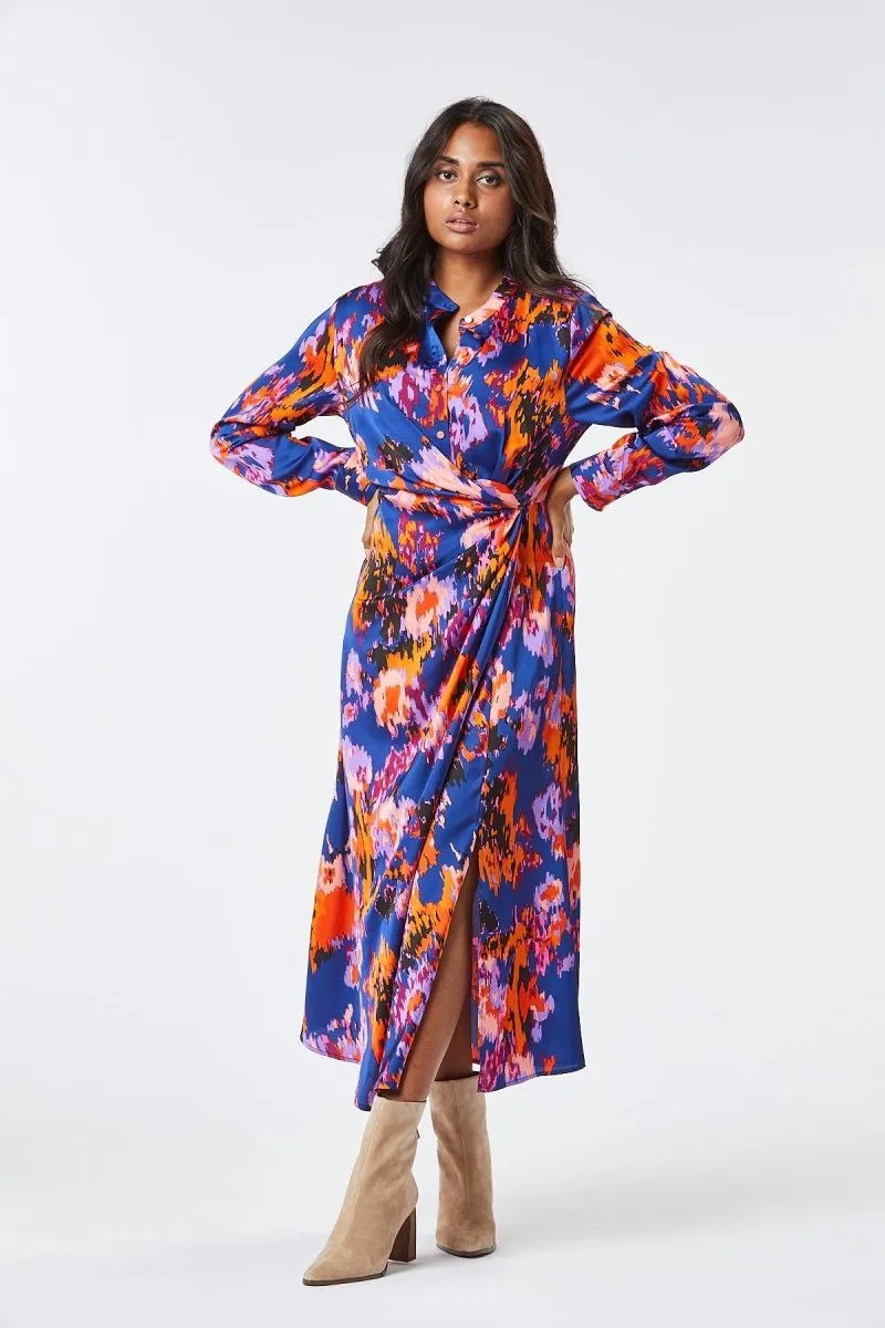 Zibi London Lisa Blue Satin Dress
