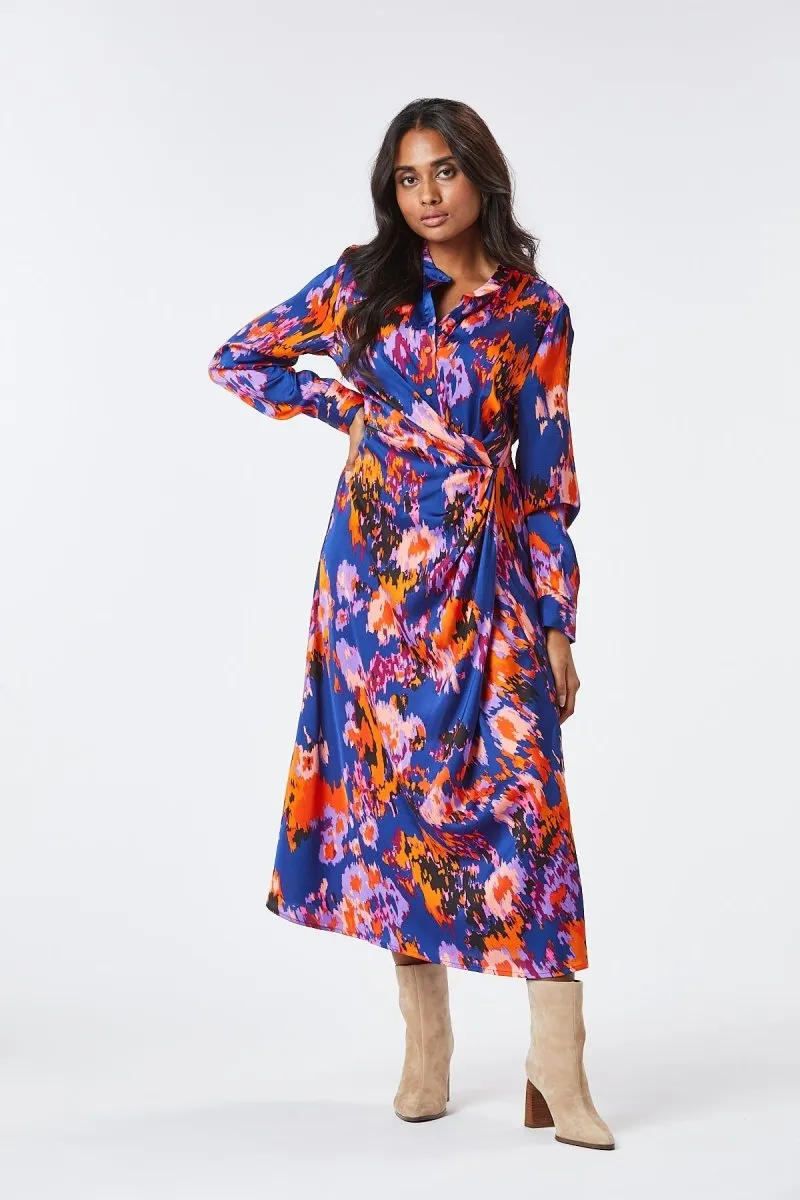 Zibi London Lisa Blue Satin Dress