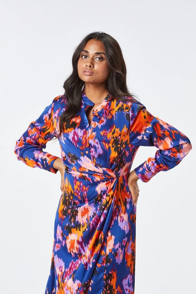 Zibi London Lisa Blue Satin Dress